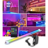 1 Metre Opak 8 Renk Kumandalı Sese Duyarlı Renk Değiştiren RGB Çubuk Şerit Led Işık SB-6541 (Opak, 100 Cm)