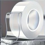 1 Metre Ultra Güçlü Çift Taraflı Nano Bant Halı Tablo Resim Yapıştırma Bandı 2 cm En - Beyaz