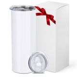 1 Paket Süblimasyon Bardakları 20oz Sıska Paslanmaz Çelik Çift Duvar Yalıtımlı Düz Bardak Kapaklı ve Pipetli Toplu Bardak, Shrink Wrap, Kauçuk Taban, Shrink Wrap, Isı Transferi için Ayrı Kutulu