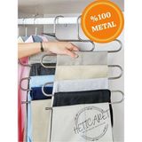 1 Parça Dekoratif 5 Bölmeli Metal Elbise Askısı & Dolap Içi Krom Pantolon Askısı Çoklu Askılık Beya - 0 - Beyaz