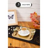 1 Parça Zeytin Dalı Gold Kahve Sunum Tepsi Seti - 22 cm Şıklık ve Zarafeti Buluşturan Tasarım - 1 Adet