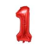 1 Rakam Kırmızı Folyo Balon 34 inç 76-82 cm