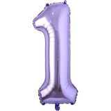 1 Rakam Mor Folyo Balon 40 İnç 100 Cm