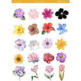 1 Sayfa Çiçek Temalı 12*17 cm Sticker /scrapbook, Bullet Journal, Planlayıcı, Defter - flwr0029