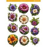 1 Sayfa Çiçek Temalı 12*17 cm Sticker /scrapbook, Bullet Journal, Planlayıcı, Defter - flwr0032