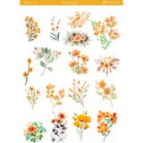1 Sayfa Çiçek Temalı 12*17 cm Sticker /scrapbook, Bullet Journal, Planlayıcı, Defter - flwr0034