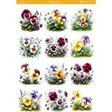 1 Sayfa Çiçek Temalı 12*17 cm Sticker /scrapbook, Bullet Journal, Planlayıcı, Defter - flwr0035