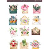 1 Sayfa Çiçekli Mektuplar Temalı 12*17 cm Sticker /scrapbook, Bullet Journal, Planlayıcı,defter Için - flrlletters002