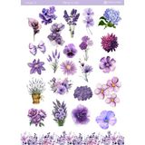 1 Sayfa Mor Renk Temalı 12*17 cm Sticker /scrapbook, Bullet Journal, Planlayıcı, Defter Için - prple0027