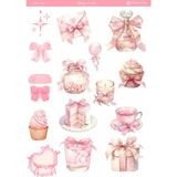 1 Sayfa Pembe Temalı 12*17 cm Sticker /scrapbook, Bullet Journal, Planlayıcı, Defter - pnk0020