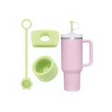 1 Set (3 Parça) Silikon Sızdırmaz Kapak Seti – Stanley Quencher 30/40 Oz ile Uyumlu – Dökülmeye Dayanıklı Tıpa ve Pipet Ucu – Yeşil Renk