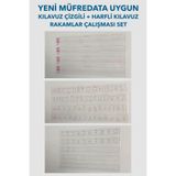 1.sınıf Rakamlar Çalışması, Harfli Kılavuz, Kılavuz Çizgili Set Statik Akıllı Kağıt Yazı Tahtası Şeffaf