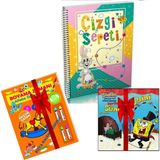 1.sınıfa Hazırlık Çizgi Çalışmaları+Alfabe Boyama+Süngerbob Hikaye Kitabı