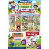 1.Sınıflar İçin Okumayı Sevdiren 10 Lu Hikaye Seti 12 (Kitap Okuma Defteri Hediyeli)