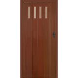 1 Sıra Camlı Akordeon Kapı, Ceviz Ahşap Desenli, 72X200cm