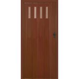 1 Sıra Camlı Akordeon Kapı, Ceviz Ahşap Desenli, 87X215cm