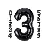1 Siyah Rakam Folyo Balon 34" Inc, 3