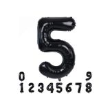 1 Siyah Rakam Folyo Balon 34" Inc, 5