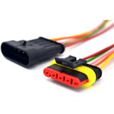 1 Takım 5 Pin Kablolu Süper Seal Elektrik Soketi Su Geçirmez Konn