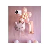 1 YAŞ ÇİÇEK KEDİ BALON DEMETİ DOĞUM GÜNÜ SÜSÜ DOĞUM GÜNÜ PARTİ SETİ