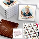 1 Yaş Fotoğraflı Kız Bebek 72 Adet Madlen Çikolata Sunum Kutulu