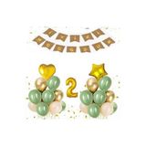 1 Yaş Kraft Gold Varaklı Iyi Ki Doğdun Banner Balon Set, 2