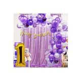 1 Yaş Macaron Mor Balon Zinciri Seti, 675478698789564