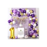 1 Yaş Macaron Mor Balon Zinciri Seti, 894768956489879