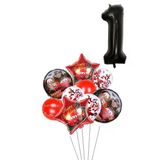 1 Yaş Siyah Rakam Balonlu Şimşek Mcqueen Balon Seti Arabalar