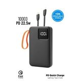 10.000 mAh Mini Kablolu Hızlı Powerbank 22W PD Quick Fast Taşınabilir Şarj Cihazı