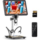 10.1 Inç HDMI Dijital Mikroskop 2000X Zoom 8 LED 20MP Tv Bilgisayar Destekli Mikroskop Elektronik - Siyah