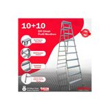 10 10 Basamaklı Çift Çıkışlı Galvanizli Profil Merdiven (Ev, Bahçe, Işyeri Için Uygun)