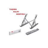 10'' 17'' Inç Arası Alüminyum Portatif Macbook Laptop Ve Tablet Standı Katlanabilir Kılıf Hediyeli