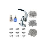 10.5mm 200 Set Paslanmaz Metal Çıtçıt ve El Presi Takma Çakım Komple Seti Gri Presli Set