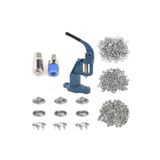 10.5mm 200 Set Paslanmaz Metal Çıtçıt ve El Presi Takma Çakım Komple Seti Mavi Presli Set