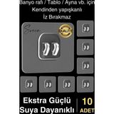 10 Ad. Ekstra Güçlü Kendinden Yapışkanlı İz Bırakmaz Suya Dayanıklı Banyo Rafı Tablo Ayna Askı Kanca