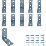 10 Ad. L Demir Gönye Köşebent 16X35X35MM - Mobilya Dolap Eşya Duvara Sabitleme Aparatı - Raf Masa Çekmece Sandalye Kitaplık Gardırop Köşe Sabitleme Birleştirme Bağlantı Demiri