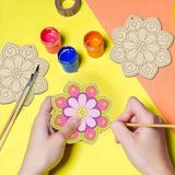 10 Ad Mandala Ahşap Boyama Otonom Gelişim Çocuk Etkinliği Çocuk Gelişimi - 20 Adet - Ham Sienna