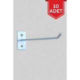 10 Adet 10 cm Duvar ve Suntaya Monte Askı Tel Çubuğu Seti - Seçenek 1 - Antrasit