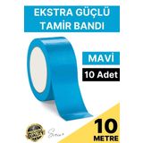 10 Adet 10 mt Mavi Tamir Takviye Kapatıcı Güçlü Onarım Bandı Su Geçirmez Sızdırmaz Dayanıklı Çatlak
