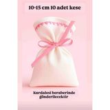 10 Adet 10×15 cm Nakışlı Ham Bez Beyaz Renk Kese Çok Amaçlı Bez Poşet