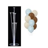 10 Adet 12 İnç Balon ve Balon Standı (Mavi Kum Kahve)