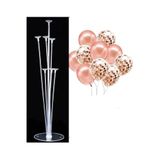10 Adet 12 İnç Balon ve Balon Standı (Rose Gold Şeffaf)