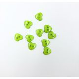 10 Adet 12 mm Kalp Düğme - yeşil