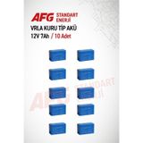 10 Adet 12 Volt 7 Amper Kuru Tip Akü 12 V 7 Ah Bl Mavi