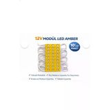 10 Adet 12V Turuncu Amber Modül Led - 1,2W 12V Mercekli Dekoratif Şerit Led(Adaptör Olmadan Çalışmaz
