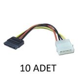 10 Adet 15cm Sata Power Kablo Hdd Güç Kablosu Sata Molex Çevirici
