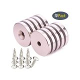 10 Adet 15Mm X 10-5,5M X 3Mm Havşa Delikli Güçlü Neodyum Miknatis