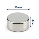 10 Adet - 20x8 Mm Neodyum Mıknatıs Neodim Magnet Yuvarlak
