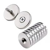 10 Adet 25X10/5X5,5 Mm Neodyum Mıknatıs H.şa Delikli Magnet Vida Atılabilir N35 Nikel Paslanmaz